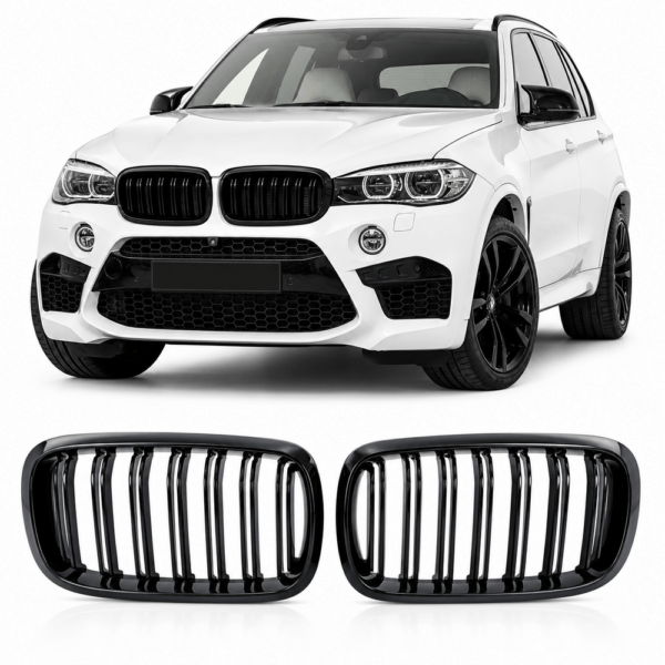 Grill Nieren Dubbele Spijlen Glans Zwart Geschikt voor BMW X5 F15 X6 F16 (2014-2018)