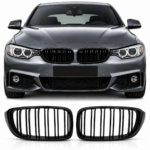 Grill Nieren Dubbele Spijlen Glans Zwart Geschikt voor BMW 4 Serie F32 F33 F36 M3 F80 M4 F82