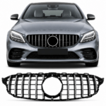 Panamericana Grill Geschikt voor Mercedes-Benz C-Klasse W205 Zwart met Chroom (2014-2018)