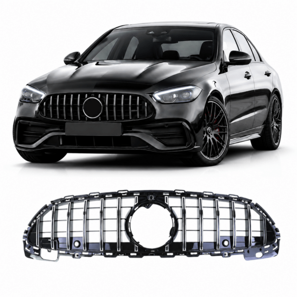 Panamericana Grill Geschikt voor Mercedes-Benz C-Klasse W206 Glans Zwart met Chroom (2021+)