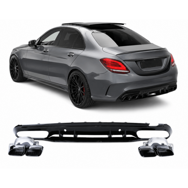Achterdiffuser Mercedes W205 AMG voor C-Klasse Sedan en Break