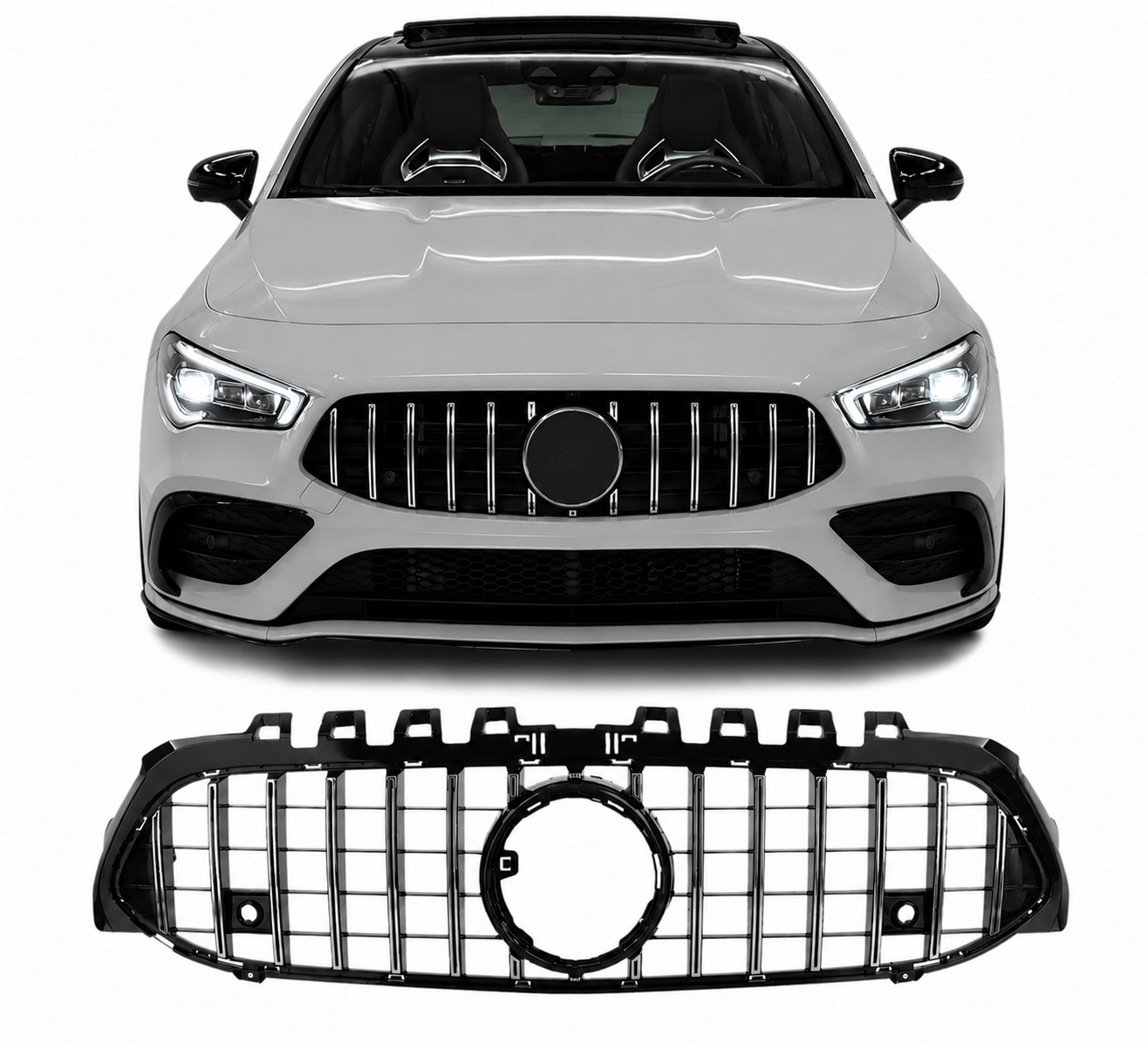 mercedes-w177-panamericana-grill-chroom-hoogglans-zwart-zonder-frontcamera-1.jpg Mercedes W177 Panamericana Grill Chroom Hoogglans Zwart