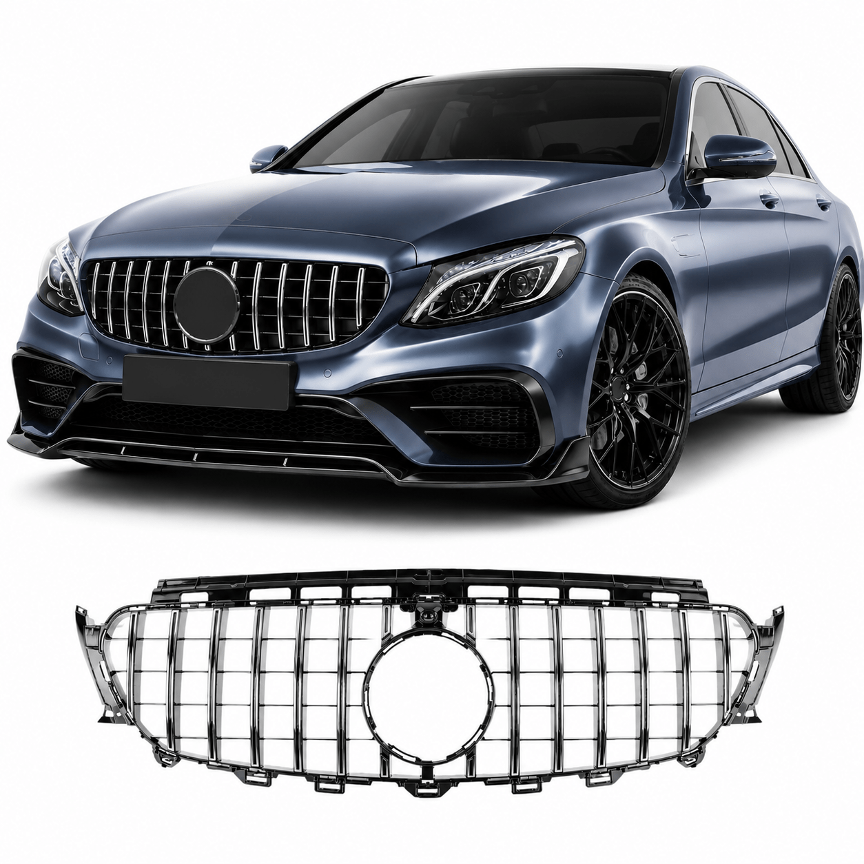 mercedes-w213-panamericana-gt-grille-zwart-chroom-1.jpg Grille Geschikt voor Mercedes W213