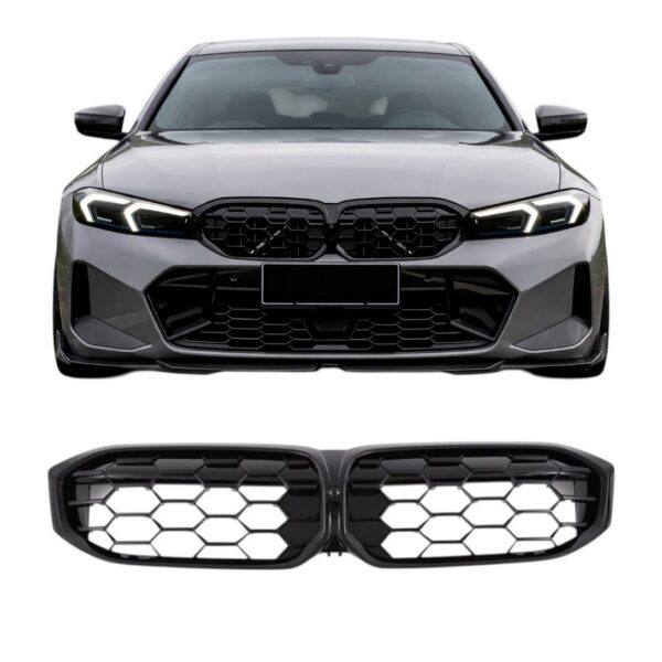 Grille Nieren geschikt voor BMW 3 Serie G20/G21 LCI  07/2022+ Diamant Grill Glanzend Zwart