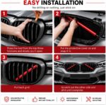 Rode frontgrille sierstrips geschikt voor diverse BMW modellen