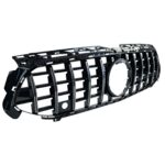 Hoogglans zwarte grill met chromen verticale spijlen