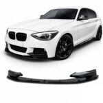 Frontlip geschikt voor BMW 1 Serie F20 F21 M-Pakket - Hoogglans Zwart