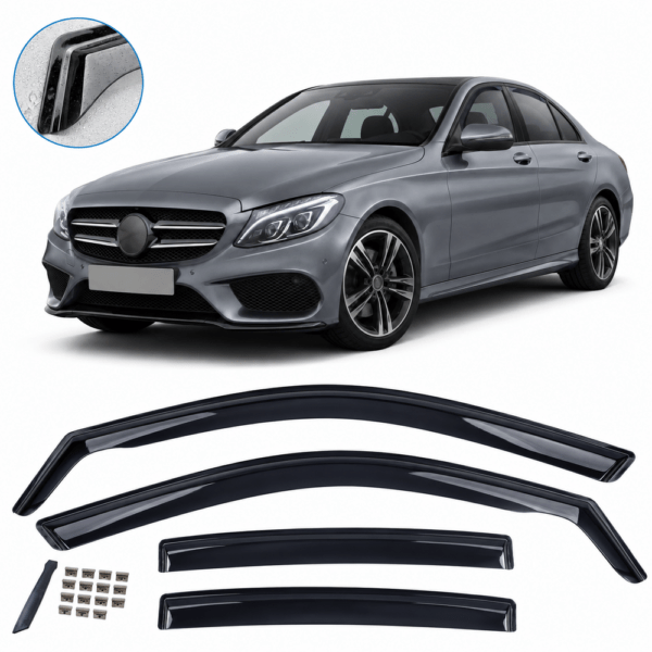 Windschermen Mercedes C-Klasse W205 Sedan 2014-2021 donker getint zwart
