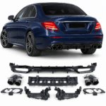Diffuser geschikt voor Mercedes E-Klasse W213 S213 AMG Line - Hoogglans Zwart